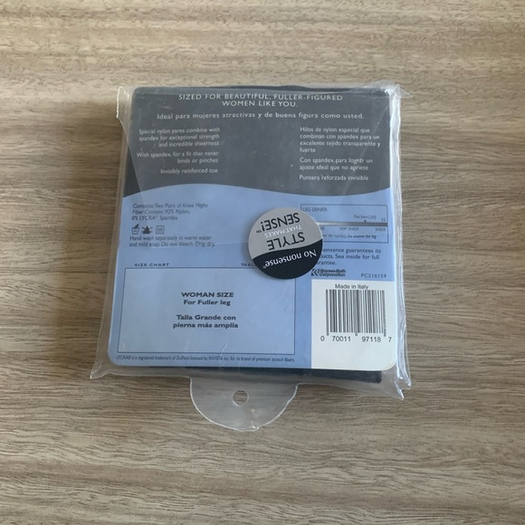 NWT No Nonsense Wm's Knee Highs Sheer Toe PE2 2 Pairs Pack Midnight Black Sz W1 - Picture 2 of 2